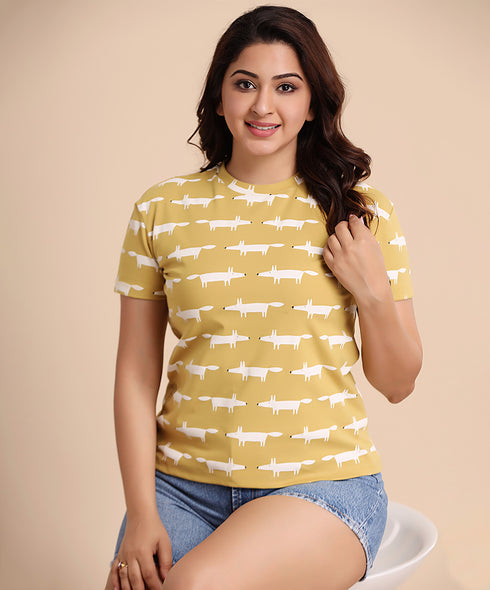 Yellow Pet Doggy Printed Tshirt